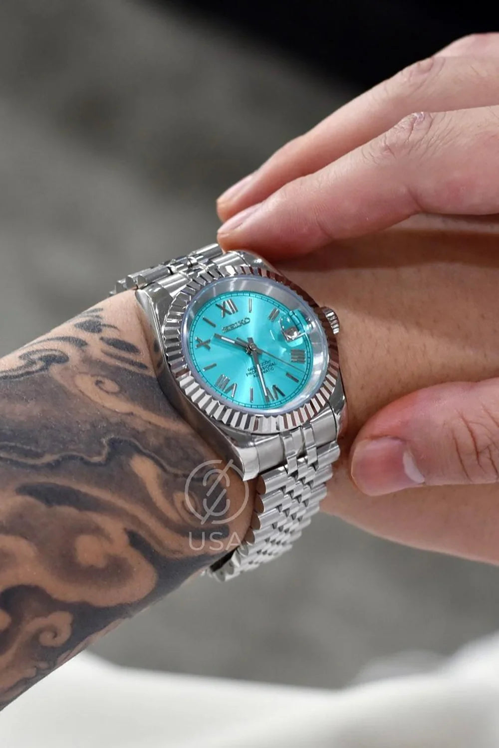 Mod Datejust Roman Tiffany Blue