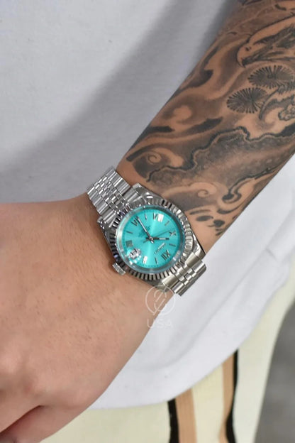 Mod Datejust  Roman Tiffany Blue