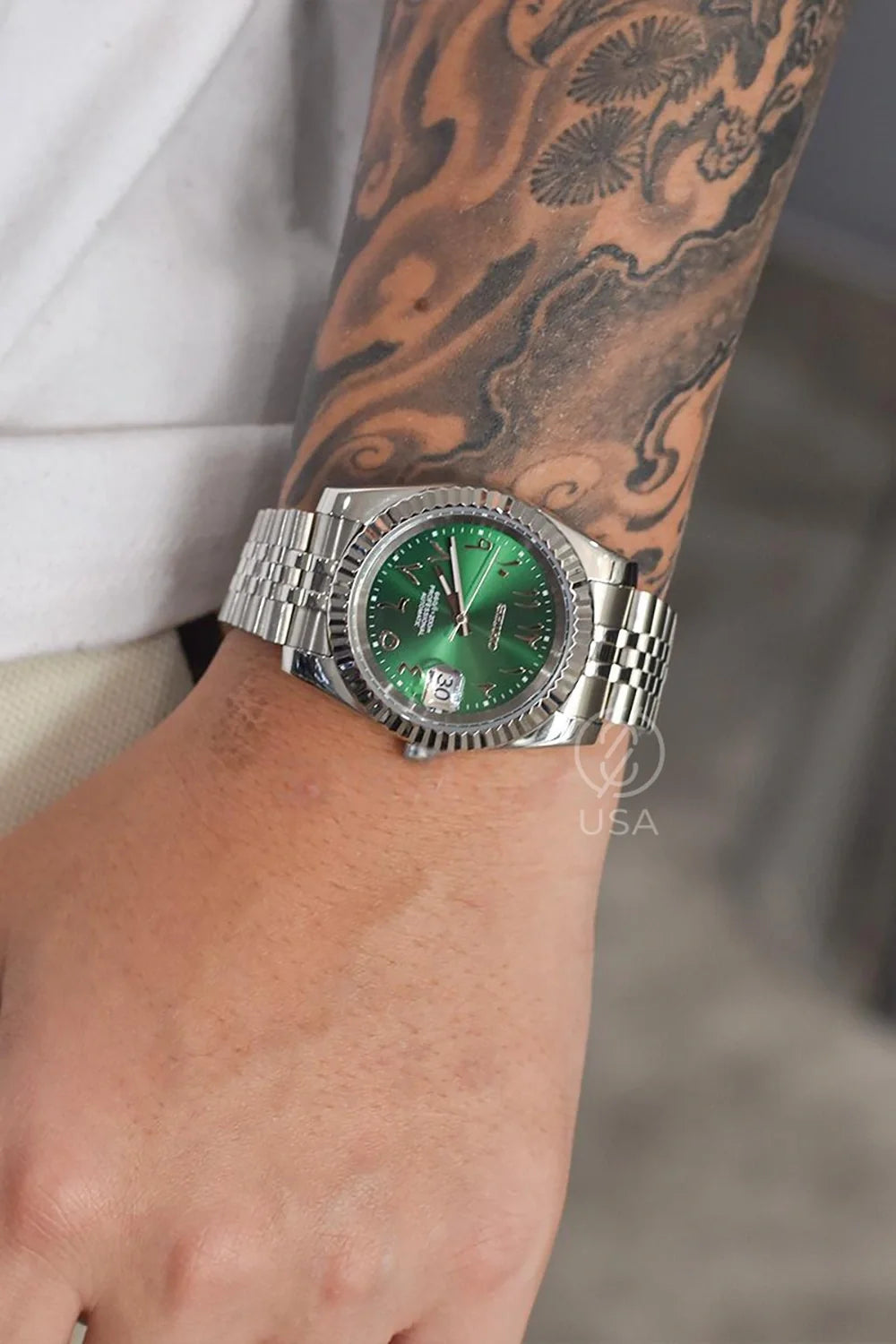 Mod Datejust Arabic Green