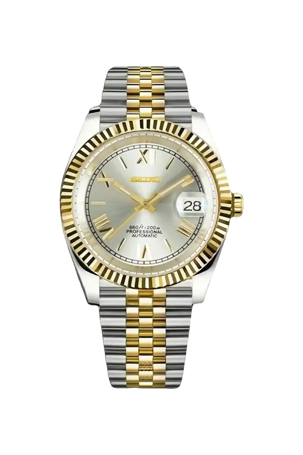 Mod Datejust Two-Tone Gold Roman