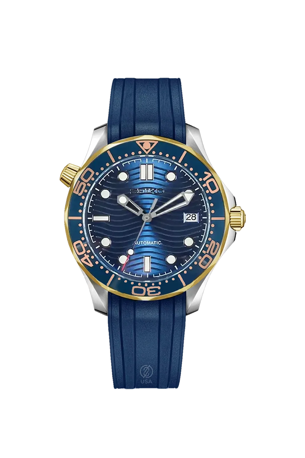 Mod Seamaster Gold Blue Wave