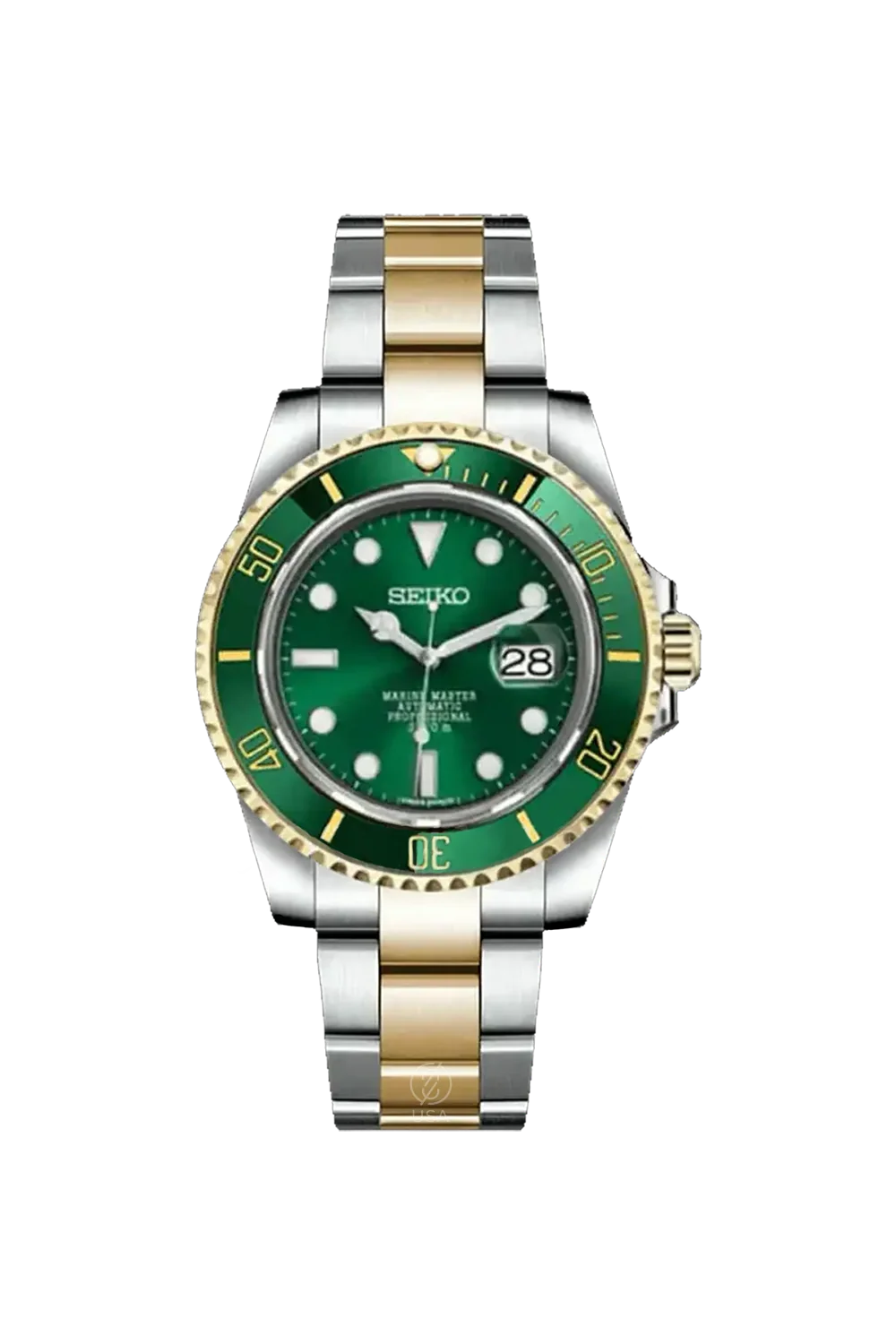 Mod Submariner Two-Tone Gold Green